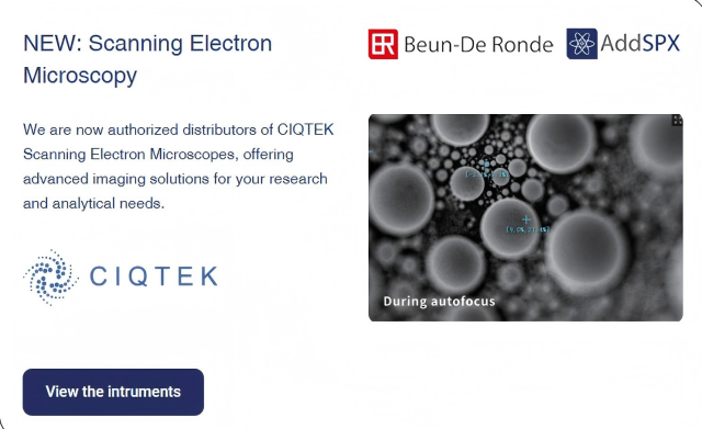 AddSPXがベネルクス地域におけるCIQTEK走査型電子顕微鏡の正規代理店となる